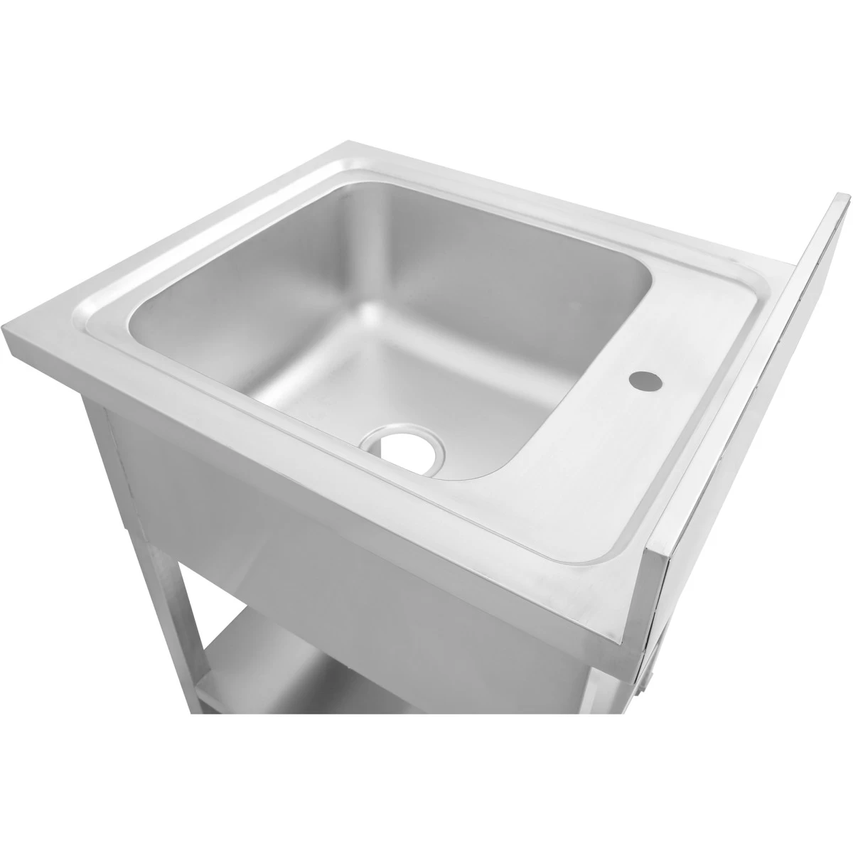 Commercial Sink Stainless Steel 1 Bowl Bottom Shelf Splashback 600mm Depth 600mm | Adexa THSTR66BM1 - Image 3