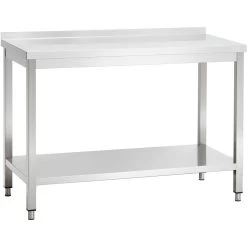 Professional Work Table Stainless Steel Bottom Shelf Upstand 1600x600x900mm | Adexa VT166SLB