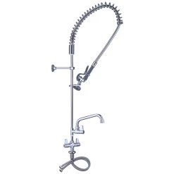 Pre Rinse Spray Unit With Swing Faucet Deck Mount Double Inlet Height 1000mm Stainless Steel | Adexa EQ2801A12