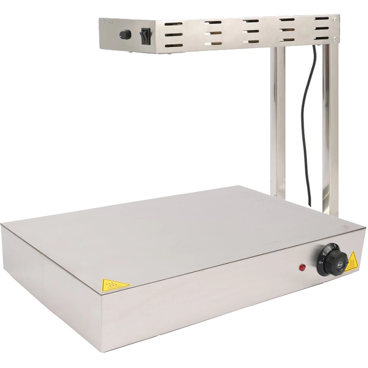 Commercial Warming Tray With Heating Lamp Stainless Steel 500x500mm | Adexa PWE5050