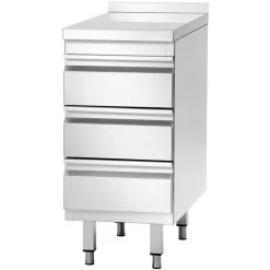 Commercial Drawer Cabinet Stainless Steel 3 Drawers Upstand Width 500mm Depth 700mm | Adexa THSS3R57A