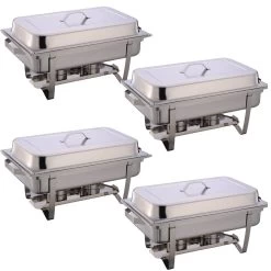 4 Pack Of Chafing Dish GN1/1 Stainless Steel 9 Litres | Adexa WHS433